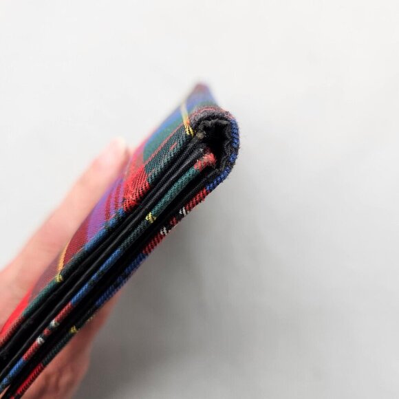 Vintage? Disney Store Winnie The Pooh Trifold Wallet Red Blue Plaid Long Coin - Picture 13 of 14